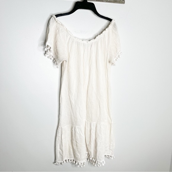 Revolve Eberjay White Sheer Off Shoulder Swim Cover Up Dress small medium - Picture 3 of 6